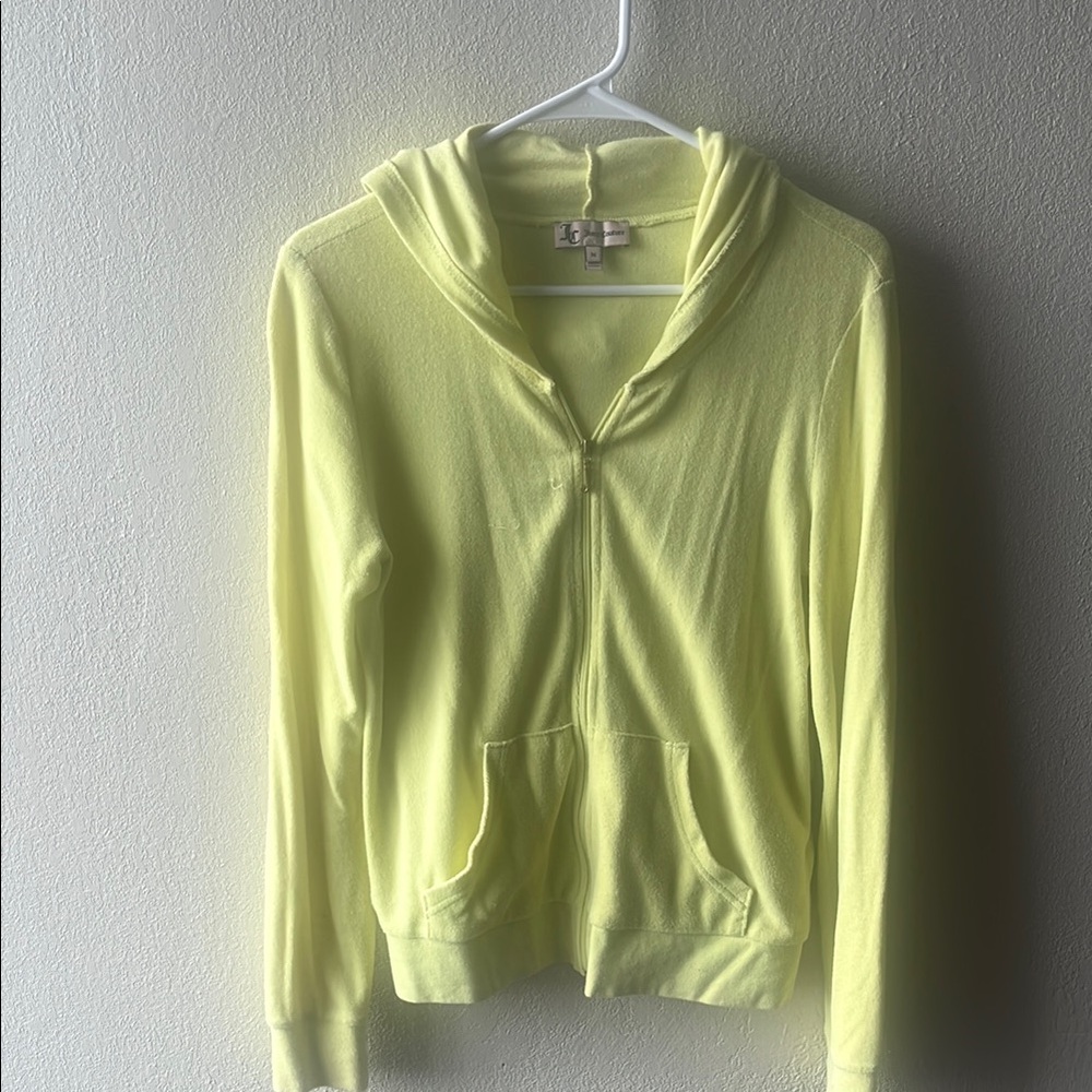 Juicy Couture Yellow Fitted Buttoned Hoodie